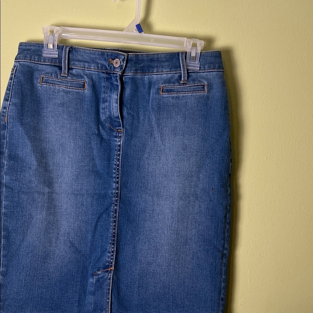Talbots Blue denim jeans Pencil Skirt - Picture 2 of 6